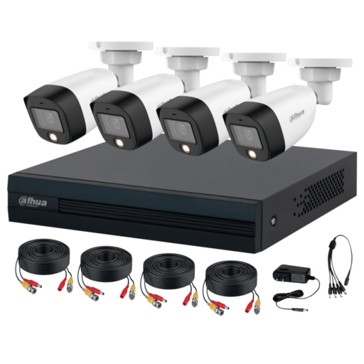 Dahua Fullcolorkit-a - Kit De 4 Canales Full Color De 2 Megapixeles Con Audio