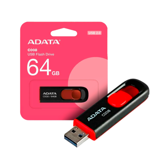 Memoria USB de 64 GB C008, Color Negro/Rojo N.P. AC008-64G-RKD